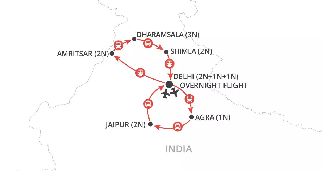 Northern India Discovery map