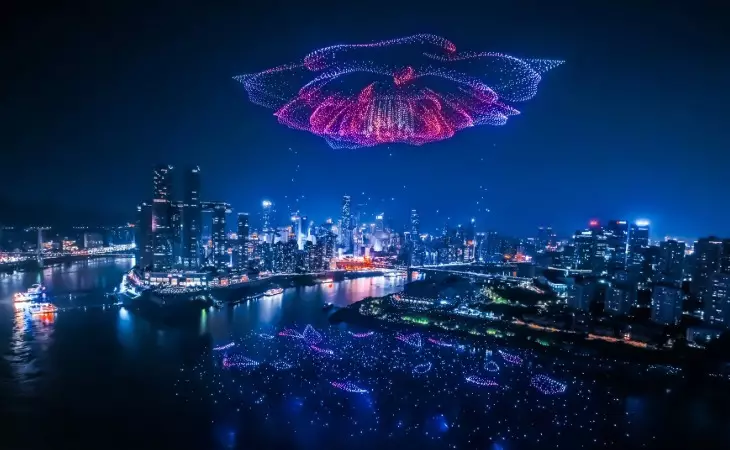 Glamorous Drone Light Show
