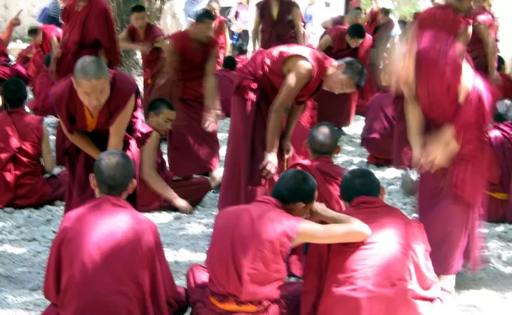 Monks debate at Sera Monastery