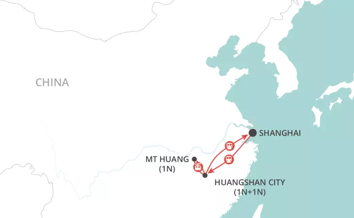 Mt Huang Short Stay map