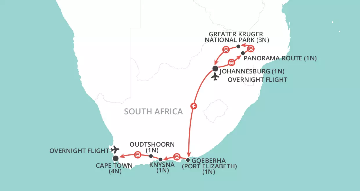 Kruger to Cape Explored map