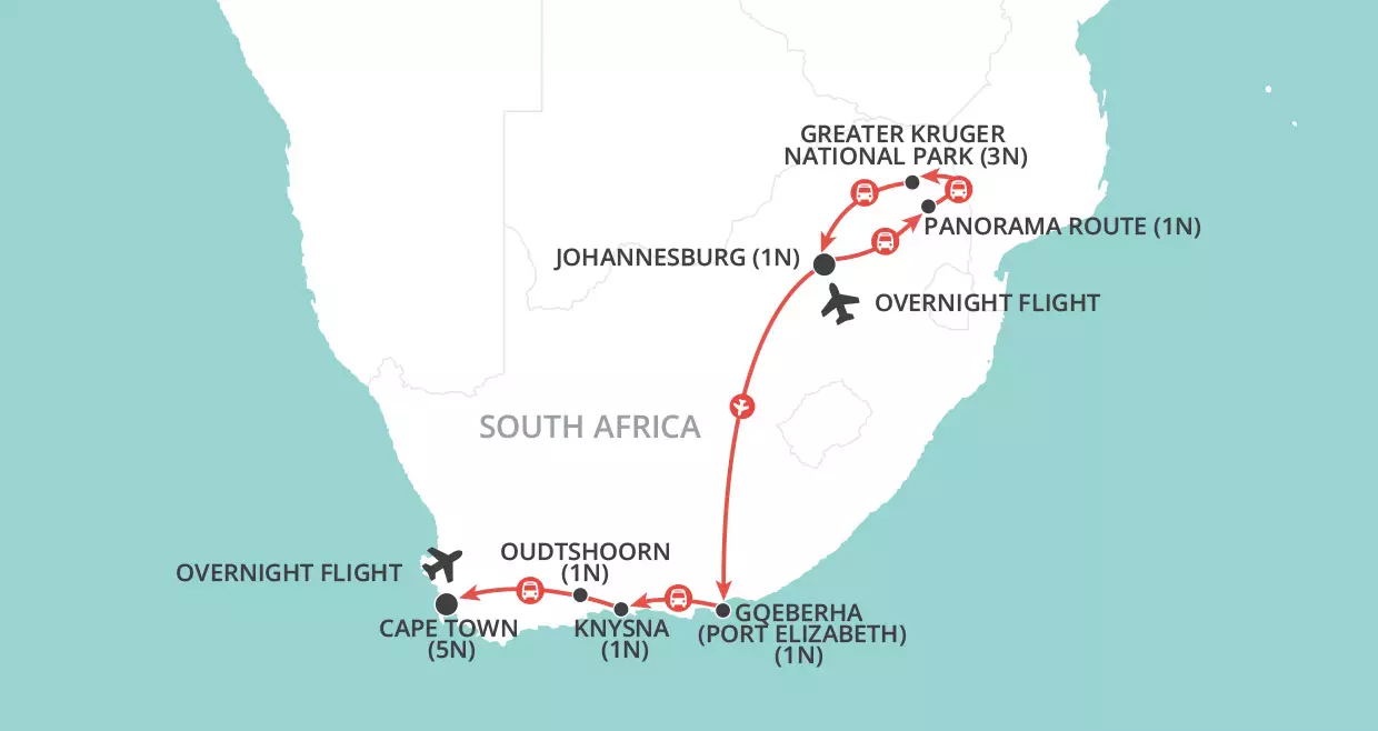 Christmas in South Africa map