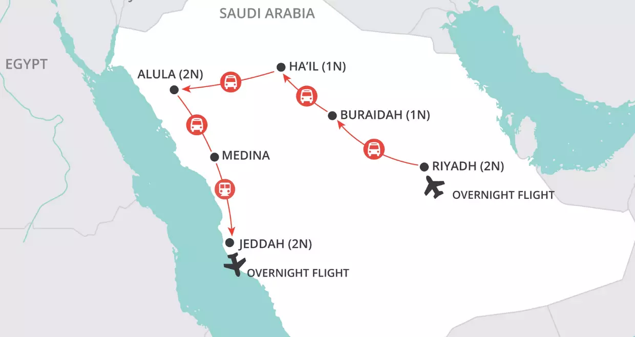 Secrets of Saudi Arabia map