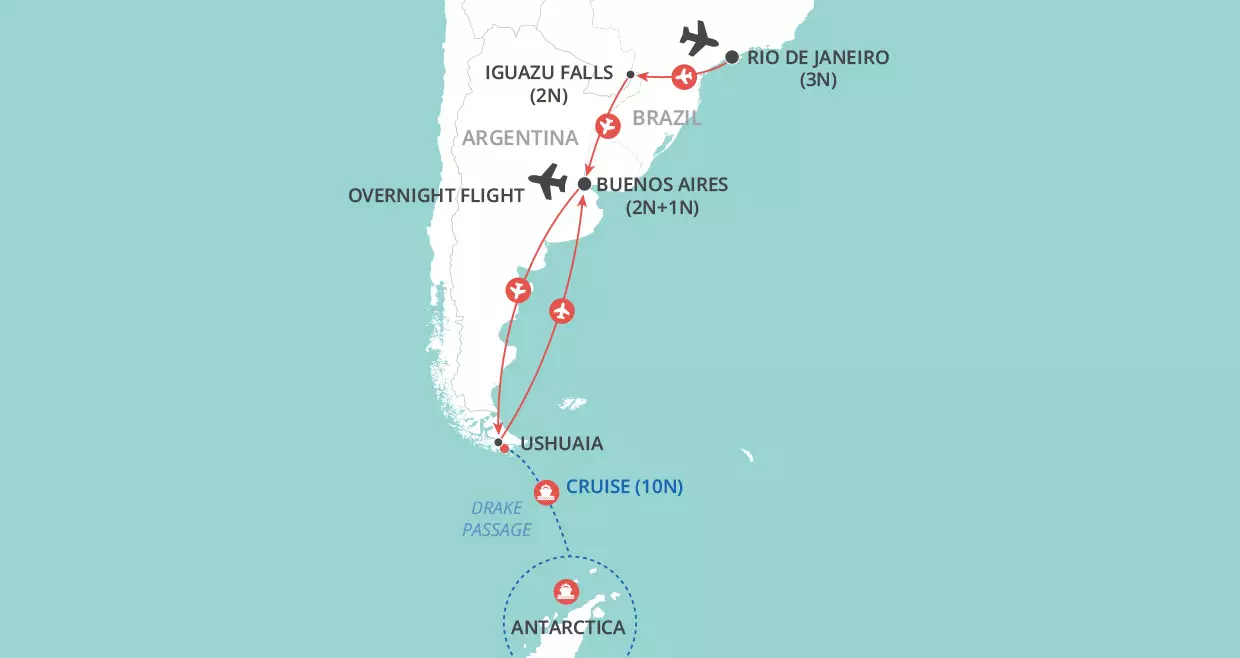 Antarctica & Latin Wonders map