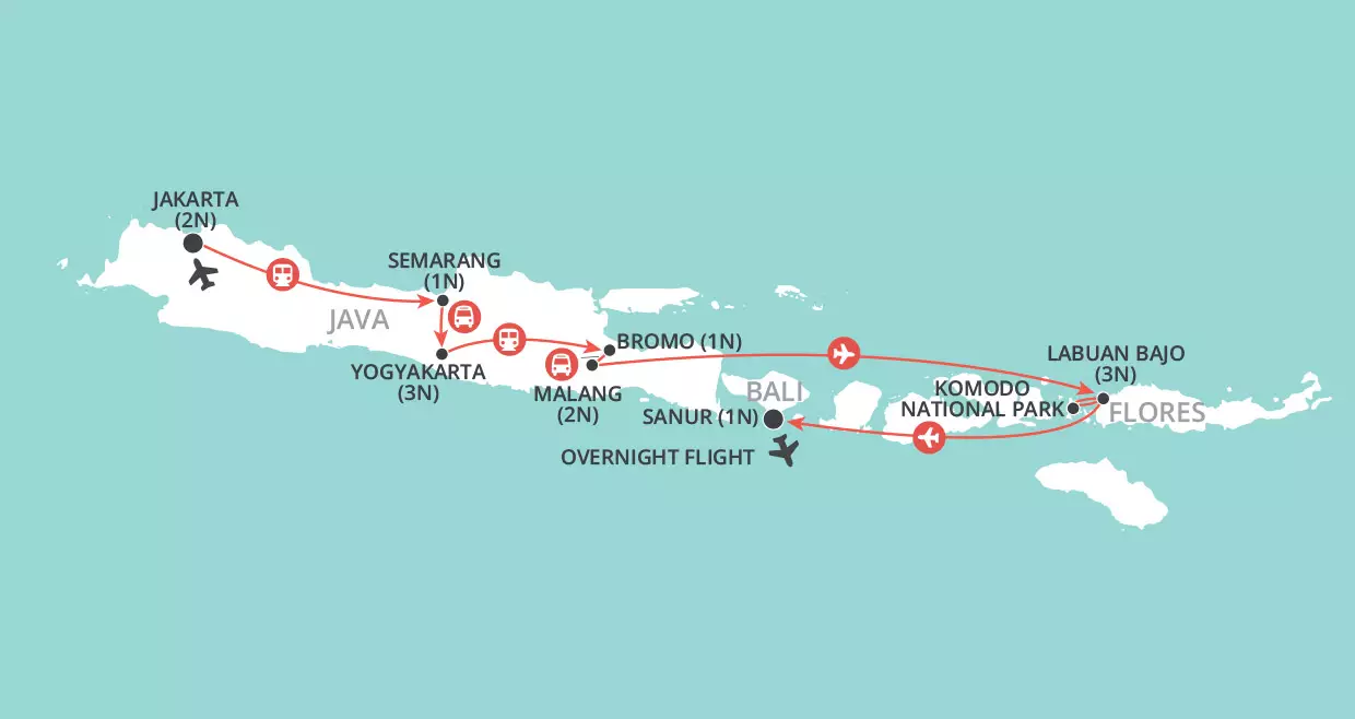 Wonders of Indonesia map