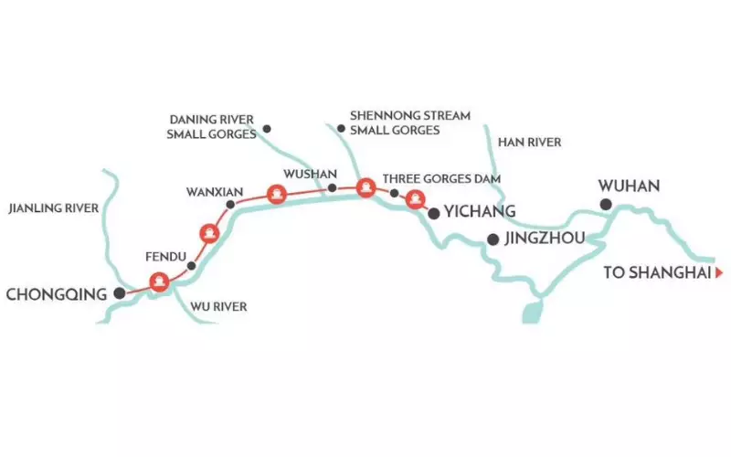 Pure Yangtze Downstream map