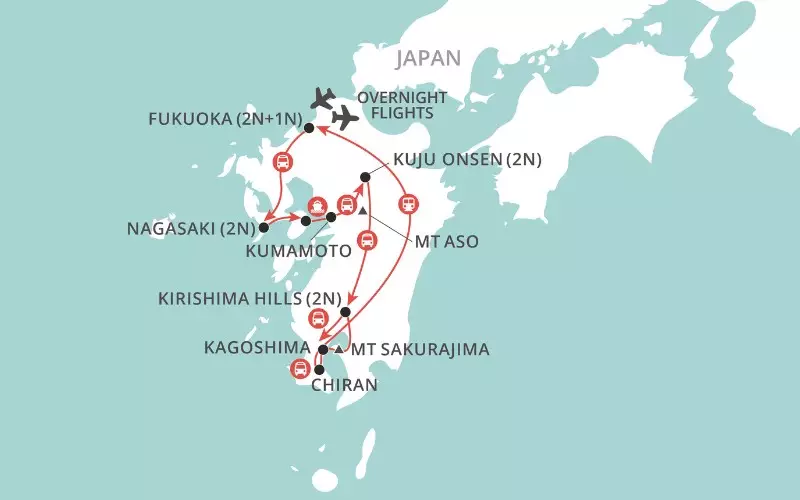 Hidden Japan: Spirit of Kyushu map