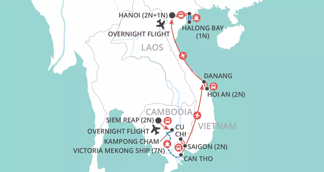 Christmas on the Mekong map