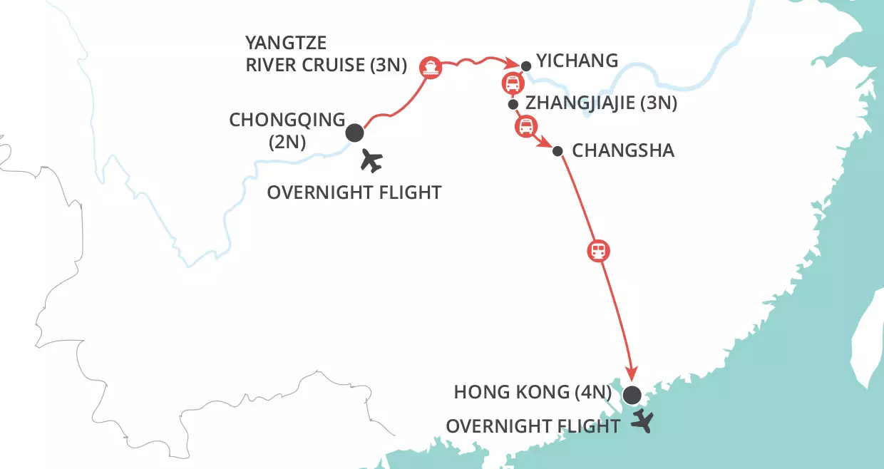 Christmas on the Yangtze & New Year in Hong Kong map