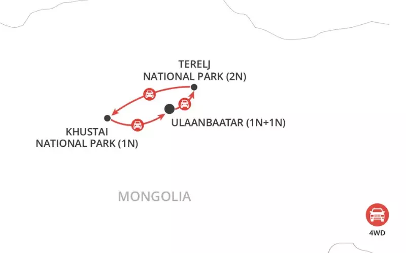 Mongolia Winter Escape map
