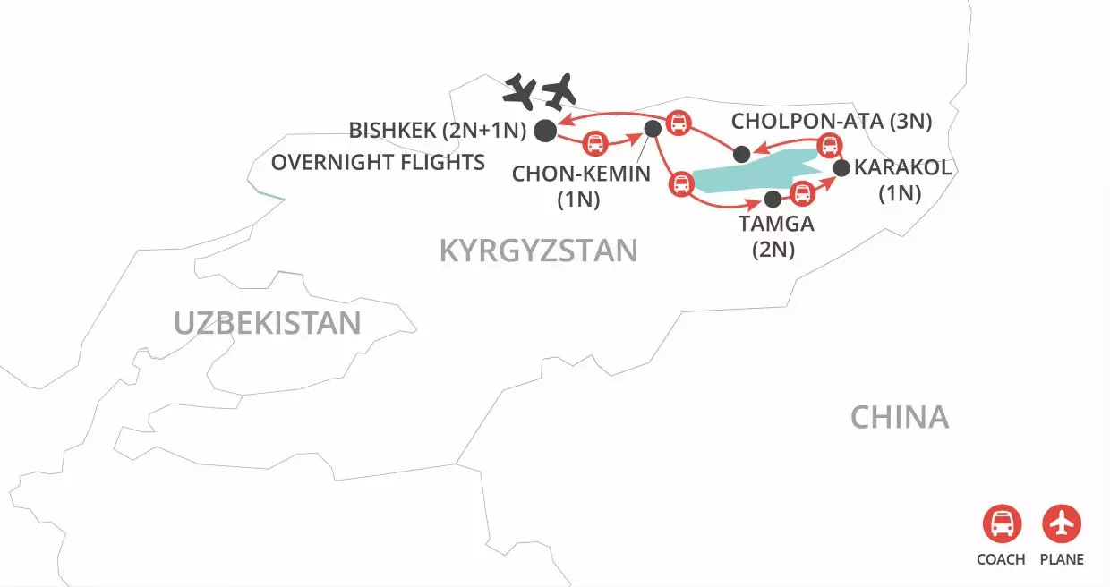 Kyrgyzstan & the World Nomad Games map