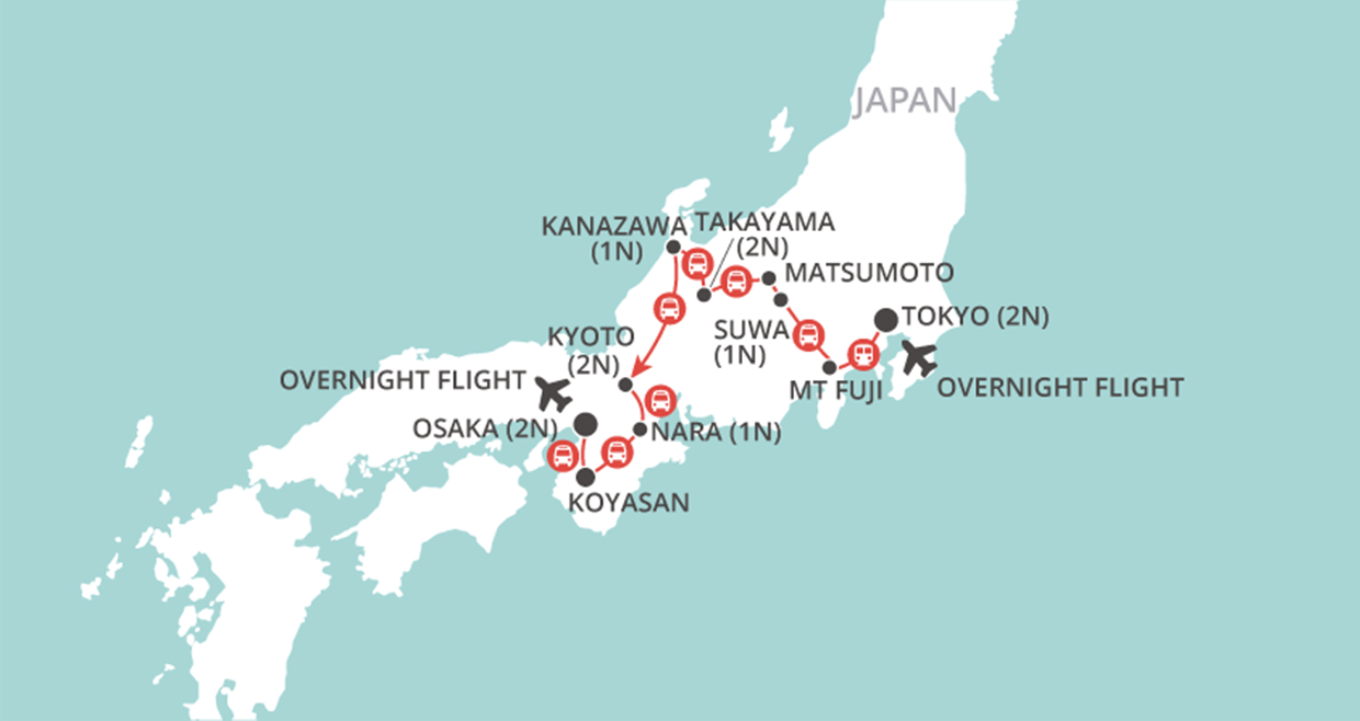 Discover Japan map