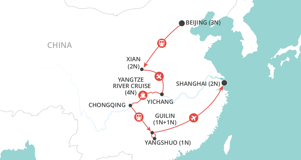 China Marvels Private Tour map