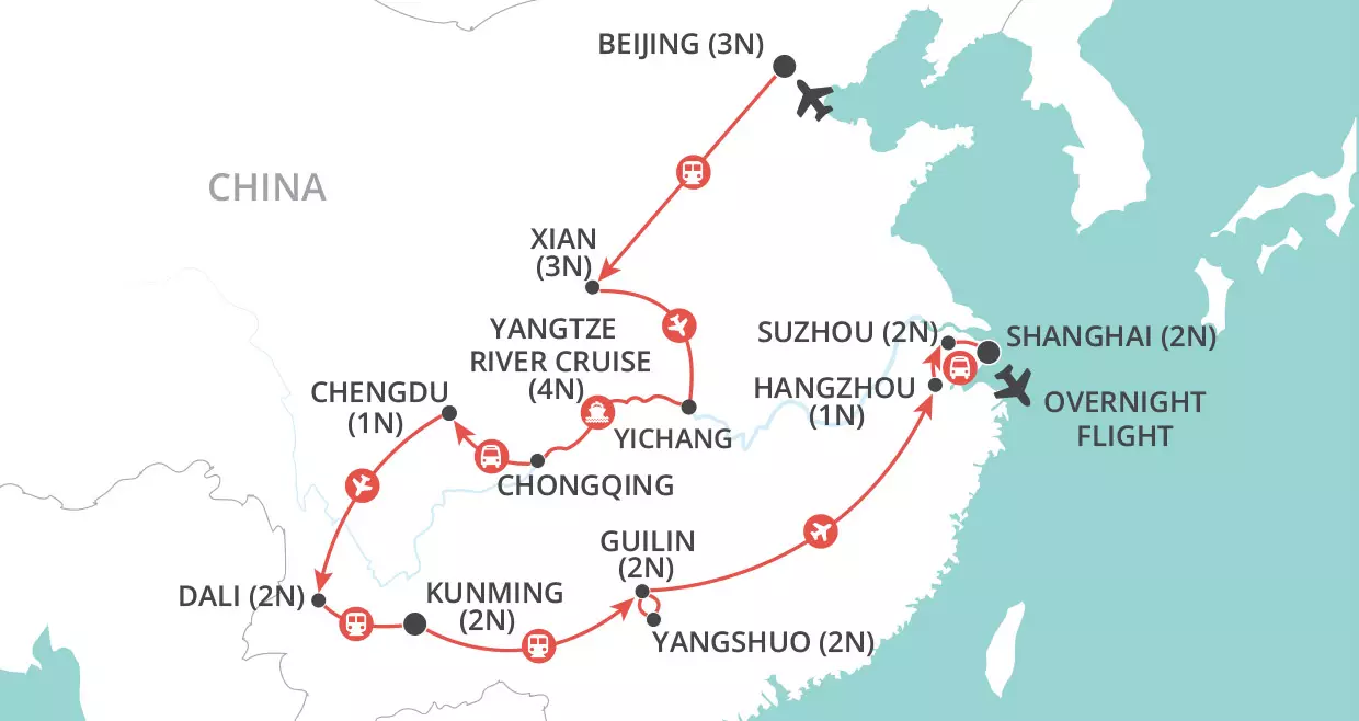 Grand Tour of China map